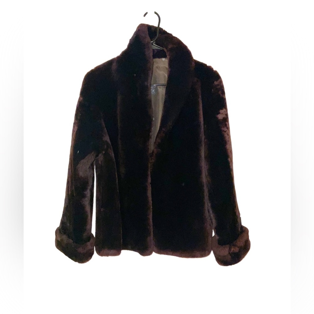 Brown faux fur coat
